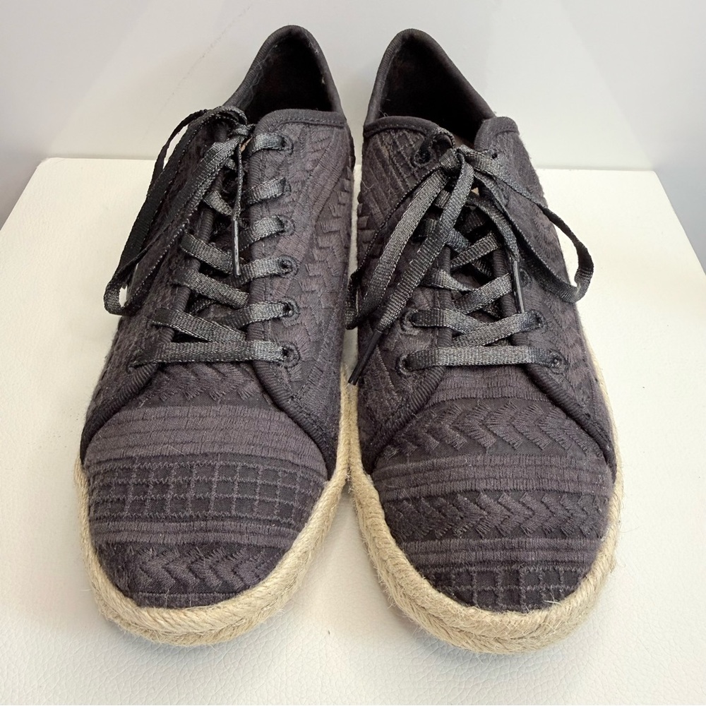 TOMS Women's Espadrille Sneaker Lena Black Mesh 6.5 - Picture 3 of 7